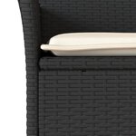 vidaXL Ensemble à manger de jardin et coussins 3 Pièces noir rotin acacia