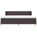 vidaXL Lit à ressorts avec matelas Marron foncé 200 x 200 cm tissu