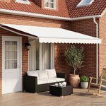 vidaXL Store rétractable manuel avec LEDs Blanc 4 × 3 m