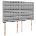 vidaXL Sommier à lattes de lit avec matelas Gris clair 140x190cm Tissu