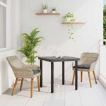 vidaXL Ensemble de salle à manger pour jardin 3 Pièces Gris clair