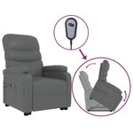vidaXL Fauteuil de massage Anthracite Similicuir