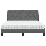 vidaXL Lit avec matelas gris foncé 120x200 cm tissu