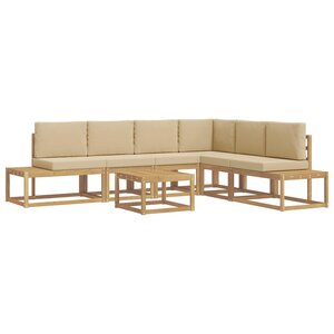 vidaXL Ensemble de canapés d'extérieur 5 Pièce Blanc et Beige