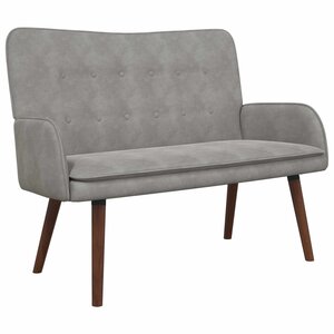 vidaXL Sofa 2 places Gris clair 115 x 61 x 87 cm Velours