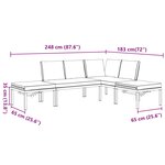 vidaXL Salon de jardin 4 Pièces avec coussins noir aluminium