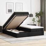 VidaXL Cadre de lit ottoman avec matelas noir 160x200 cm similicuir