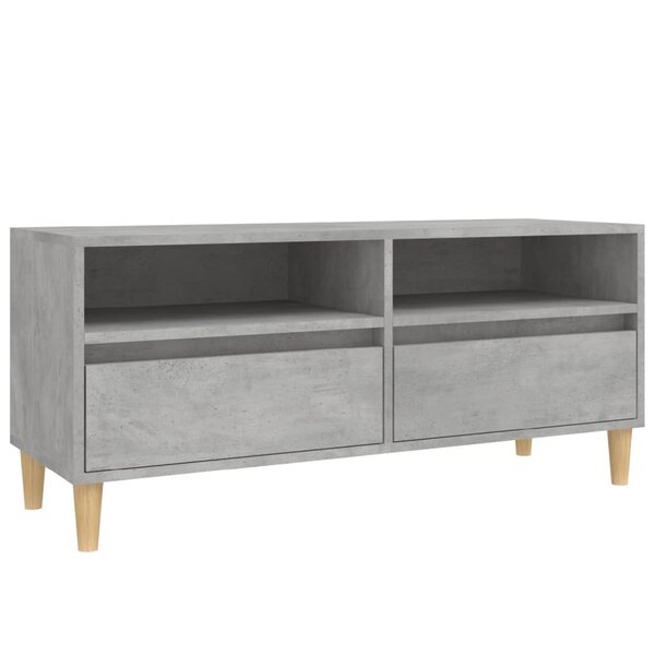 vidaXL Meuble TV gris béton 100x34 5x44 5 cm bois d'ingénierie