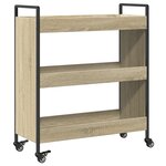 vidaXL Chariot de cuisine chêne sonoma 70x30x82 cm bois d'ingénierie