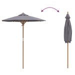 vidaXL Parasol de jardin gris foncé 180x230 cm en bambou
