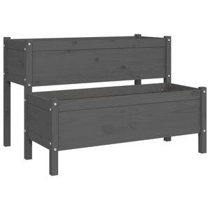 vidaXL Jardinière Gris 110x84x75 cm Bois massif de pin