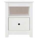 vidaXL Table de chevet Blanc 40x35x49 cm Bois de pin massif