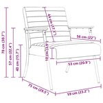 vidaXL fauteuil Crème 59 x 75 x 78 cm tissu