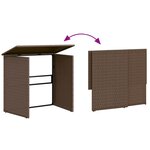 vidaXL Canapé de jardin avec table et coussins en forme de L marron