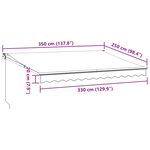 vidaXL Auvent rétractable anthracite et blanc 3 5x2 5m tissu/aluminium