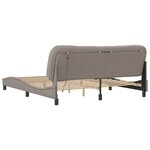 vidaXL Cadre de lit avec LED sans matelas Hvar taupe 180x200 cm tissu