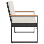 vidaXL Banc extérieur Noir et blanc crème 107 x 61 x 80 cm polyrotin