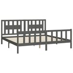 vidaXL Cadre de lit et tête de lit gris bois de pin massif 200x200 cm