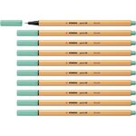 Stylo-feutre pointe fine point 88 - 0 4mm vert opaline x 10 stabilo