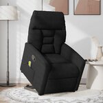 vidaXL Fauteuil inclinable de massage noir tissu microfibre