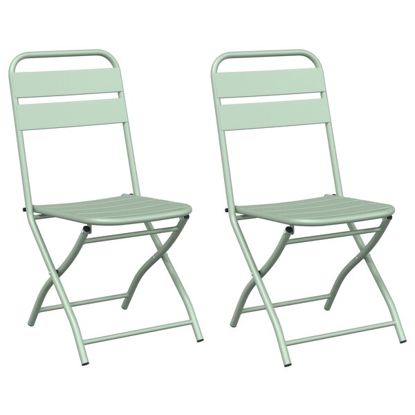 vidaXL Chaises de jardin pliantes 2 Pièces Vert menthe 42x52x82 cm Acier revêtue de poudre