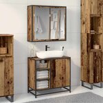 vidaXL Ensemble de mobilier de salle de bain 2 Pièces Bois ancien