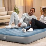 INTEX Lit d'Air avec Pompage INTEX Bleu foncé et gris PVC et ABS