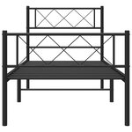 vidaXL Cadre de lit métal sans matelas avec pied de lit noir 75x190 cm