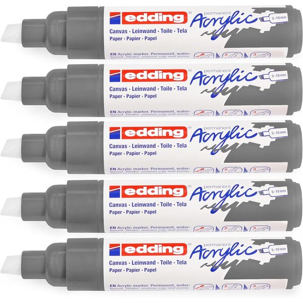 Marqueur acrylique large 5000 anthracite 5-10 mm x 5 EDDING