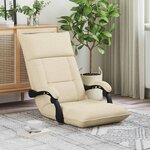 vidaXL Fauteuil de sol ajustable Crème Tissu