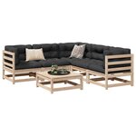 vidaXL Salon de jardin 6 Pièces avec coussins bois de pin massif