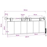 vidaXL Tête de lit suspendue Avec lumière LED Noir Tissu