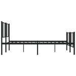 vidaXL Cadre de lit métal avec tête de lit/pied de lit noir 183x213 cm