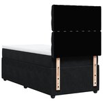 vidaXL Sommier à lattes de lit avec matelas Noir 90x200 cm Velours