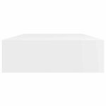 vidaXL Étagère murale avec 1 tiroir MDF Blanc Rangement de livres/DVD