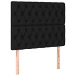 vidaXL Sommier à lattes de lit et matelas et LED Noir 100x200 cm Tissu