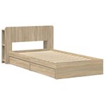 vidaXL Cadre de lit avec rangement Chêne Sonoma 90 x 190 cm