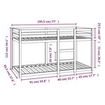 vidaXL Lit superposé sans matelas 90x190 cm bois de pin massif