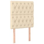 vidaXL Sommier à lattes de lit et matelas et LED Crème 80x200cm Tissu