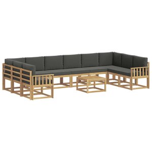 vidaXL Ensemble de canapés d'extérieur 11 pc Blanc et anthracite