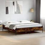 vidaXL Cadre de lit sans matelas chêne fumé 180x200 cm
