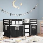vidaXL Lit mezzanine enfants avec rideaux sans matelas 90x190 cm