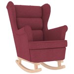 vidaXL Chaise à bascule avec repose-pied Rouge bordeaux Tissu
