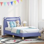 vidaXL Cadre de lit pour enfants avec tête de lit Bleu denim tissu