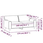 vidaXL Canapé à 2 places Noir 140 cm Similicuir