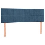 vidaXL Sommier à lattes de lit et matelas Bleu foncé 140x200cm Velours