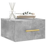 vidaXL Table de chevet murale gris béton 35x35x20 cm