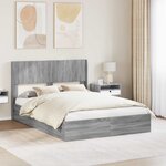 vidaXL Cadre de lit avec rangement et tête de lit Sonoma gris