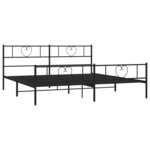 vidaXL Cadre de lit métal avec tête de lit/pied de lit noir 183x213 cm