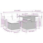 vidaXL Salon de jardin 8 Pièces avec coussins gris résine tressée